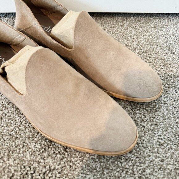 Pedro Garcia Yoshi Suede Leather Soft Slip On Smoking Loafer Flats Beige 39 US 9 - Picture 3 of 10